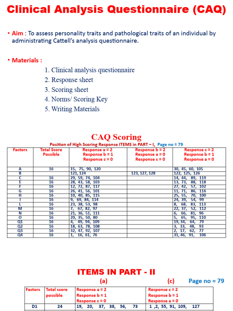 Clinical Analysis Questionnaire Overview | PDF | Child Development ...