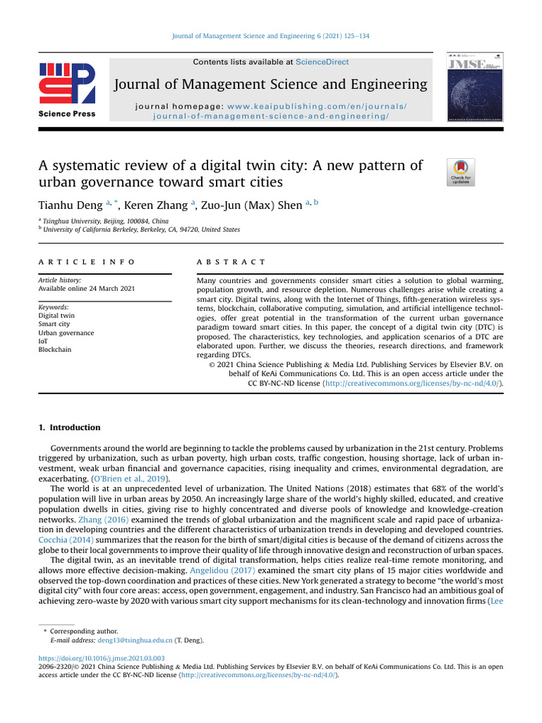 Digital Twin Cities: Urban Governance Review | PDF | Internet Of Things ...