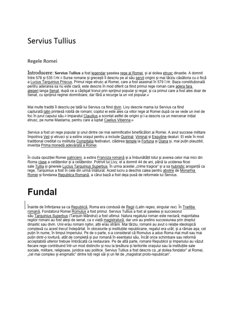 Servius Tullius | PDF