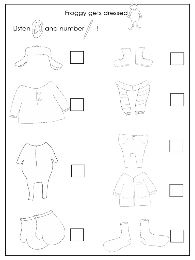 Froggy Gets Dressed Listen and Number ! | PDF