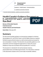 Health Canada - S Guidance Document On E..... Coli O157 - NM in Raw Beef - Canada