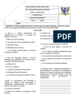 Avaliação Diagnóstica - Legislação Aplicada A Negócios