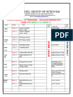 Updated First Term Exam Time Table Senior