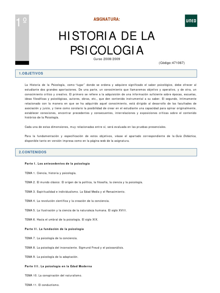 Historia De La Psicología Pdf Sicología Conocimiento
