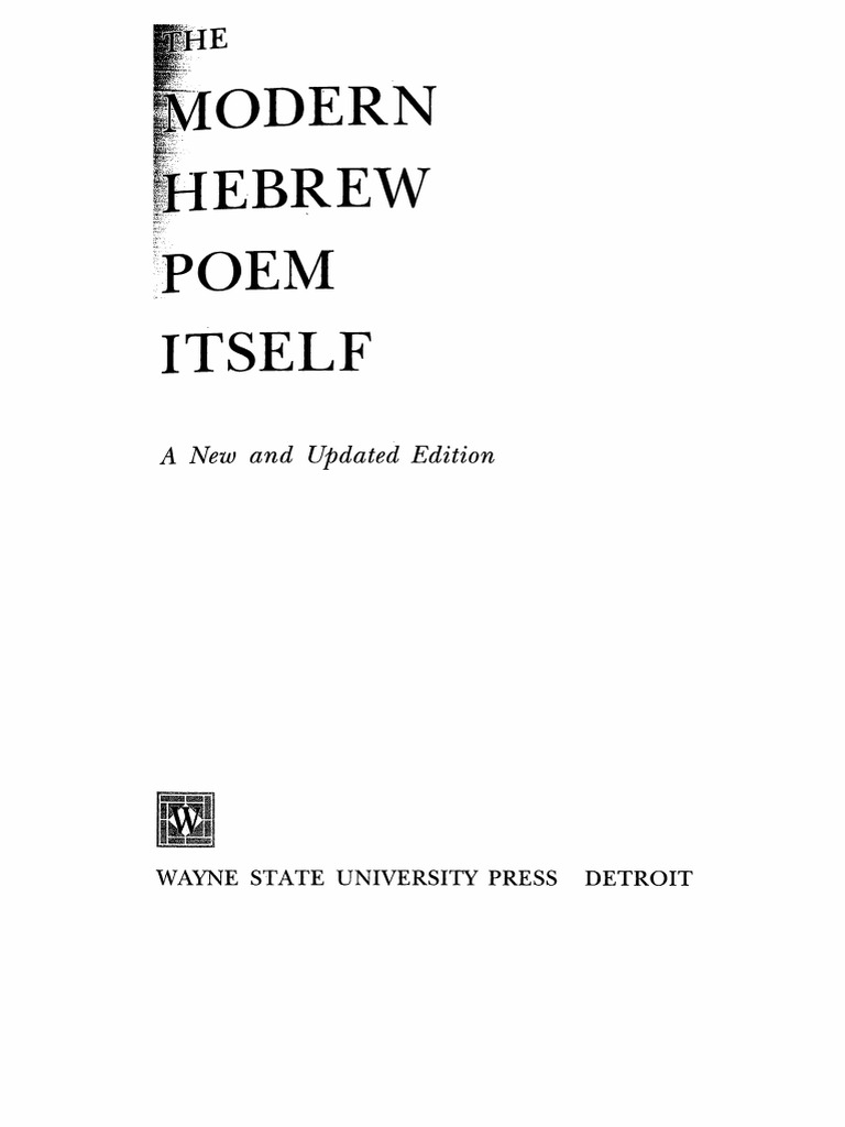 Modern Hebrew Poetry 1960 1990 | PDF | Poetry | Hebrew Language
