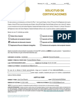 Solicitud Certificaciones 2022