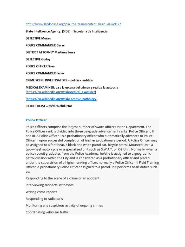 Rangos Policiales PDF Detective Police