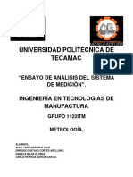 Ensayo de Análisis Del Sistema de Medición