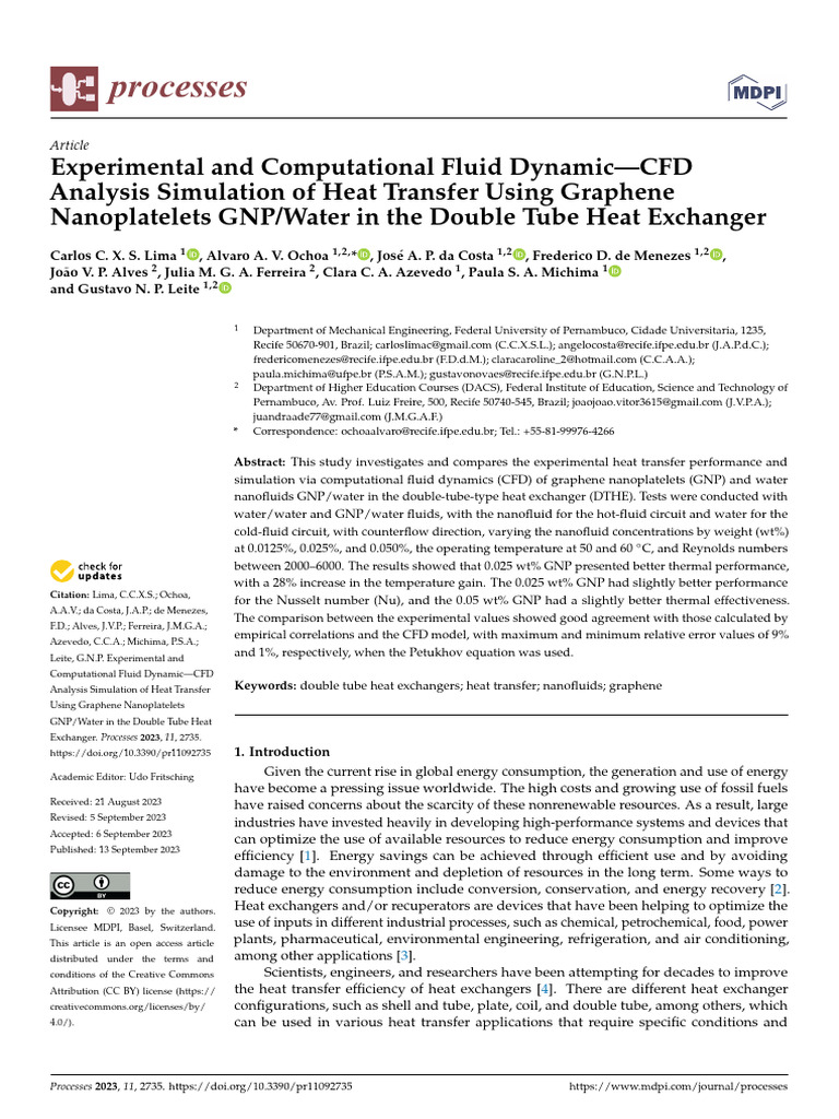Experimental and Computational Fluid Dynamic-CFD | PDF | Heat Transfer ...