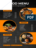 Orange and Black Bold Geometric Restaurant Menu