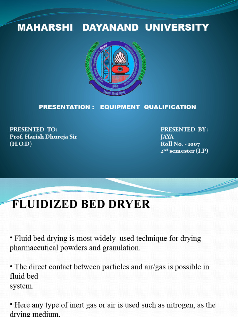 Fluid Bed Dryer Equipment Qualification Guide | PDF | Verification And ...