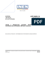 8.NTE INEN 0016 - Leche y Productos Lacteos Determinacion de Contenido de Nitrogeno Metodo Kjeldahl