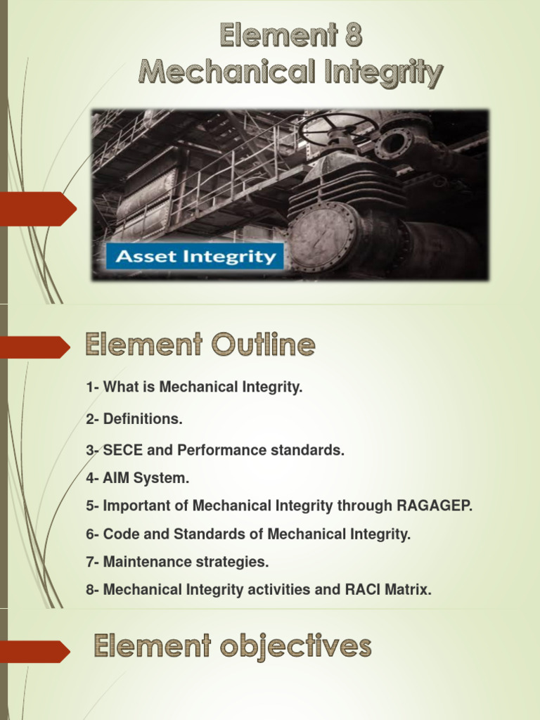 E8 Mechanical Integrity | PDF | Quality Assurance | Safety
