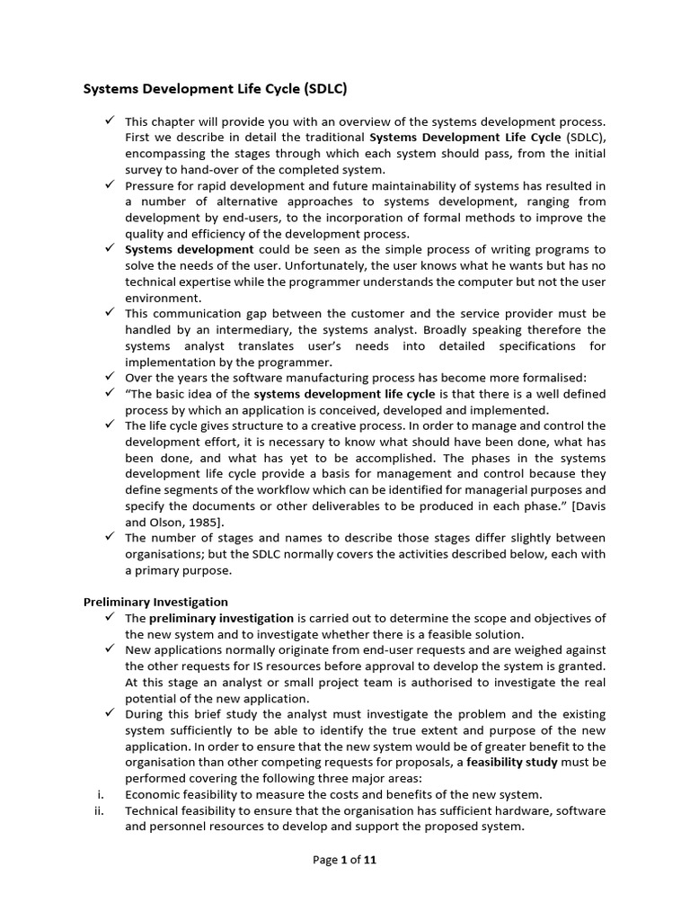 Systems development life cycle pdf software development process