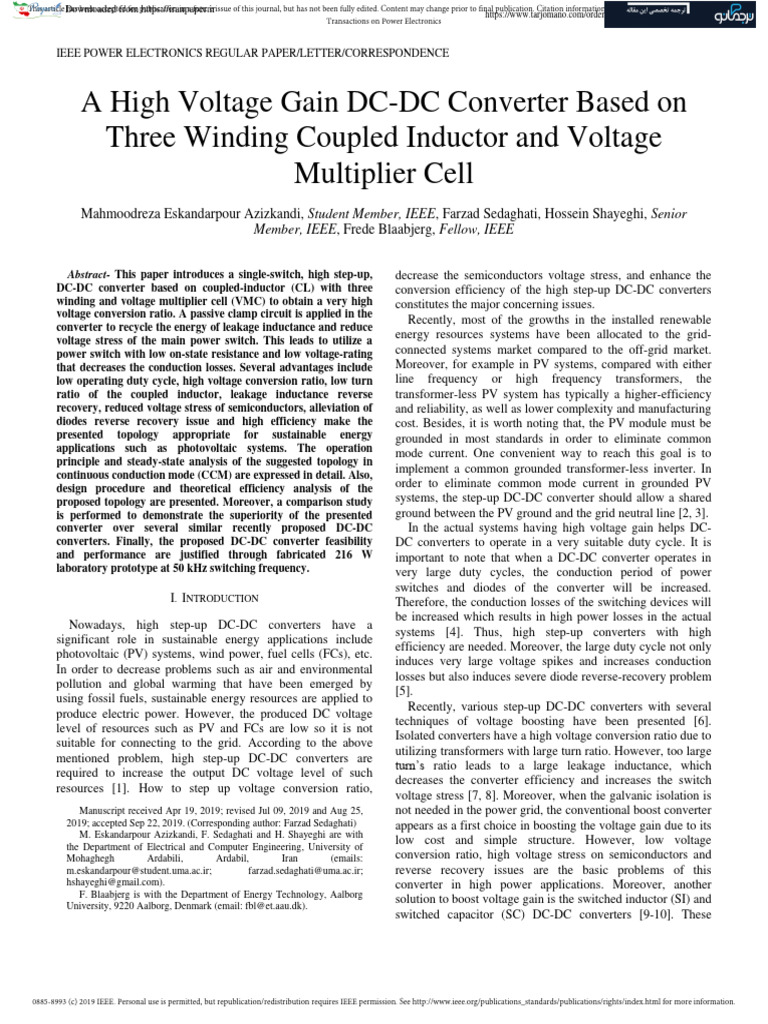 High Voltage Gain Winding Converter | PDF | Inductance | Capacitor