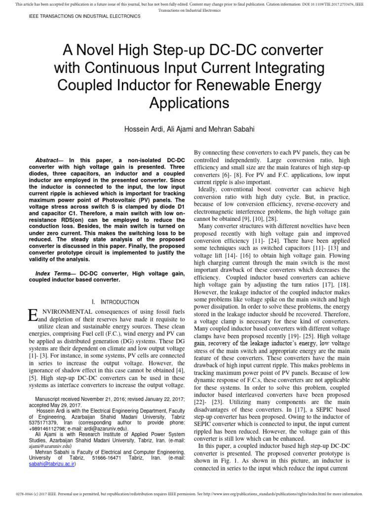 1.A Novel High Step-Up DC-DC Converter With Continuous | PDF ...