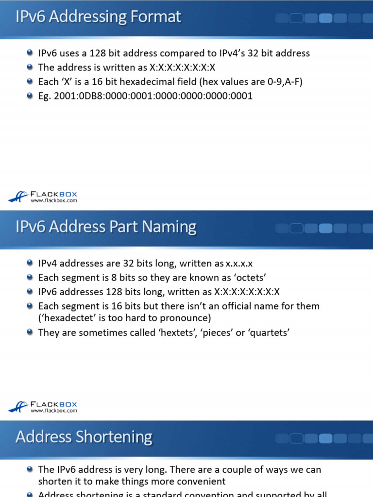 The IPv6 Address Format | PDF