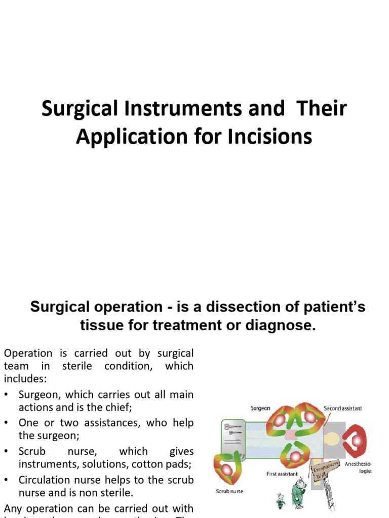 Surgical Instruments and Their Application For Incisions | PDF ...