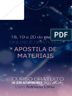 LISTA de MATERIAIS - Curso Gratuito Com Adriana Lima