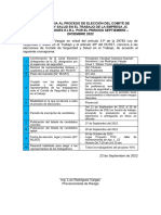 Convocatoria Al Proceso de Elección Del Comité de Seguridad y Salud en El Trabajo de La Empresa JC Construcciones e