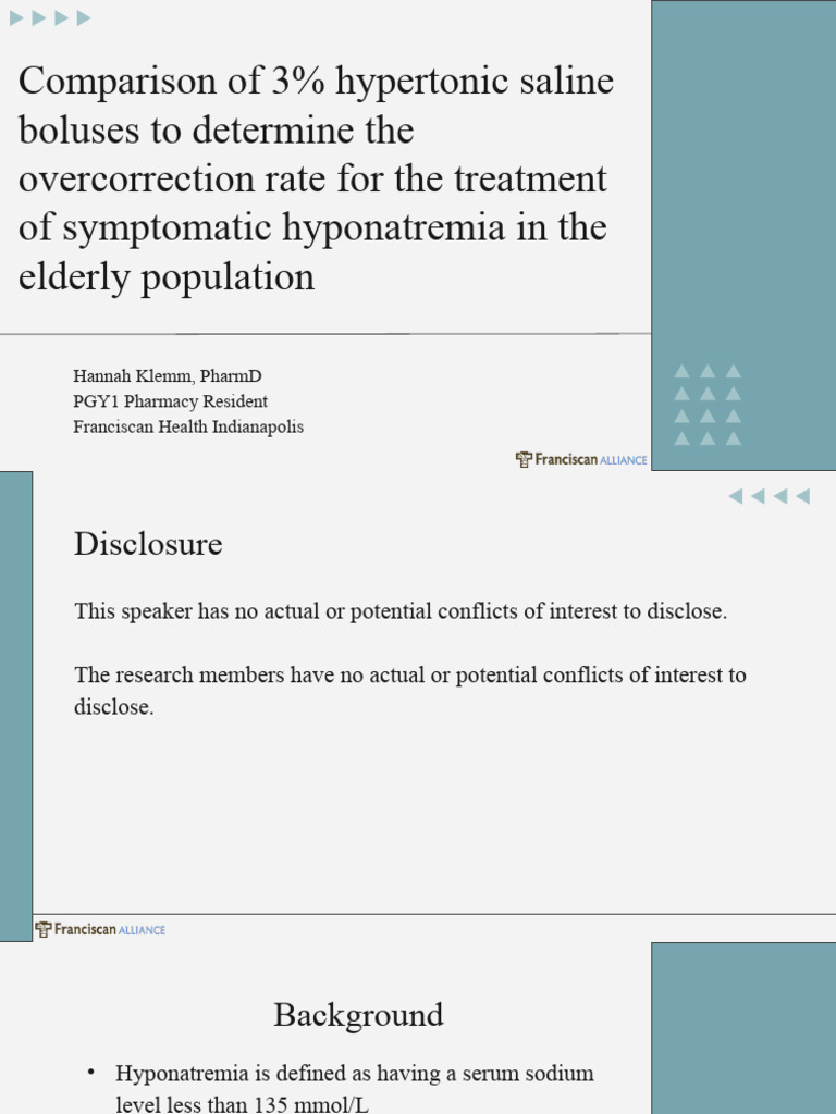 Hypertonic Saline in Elderly Hyponatremia | PDF | Clinical Medicine ...