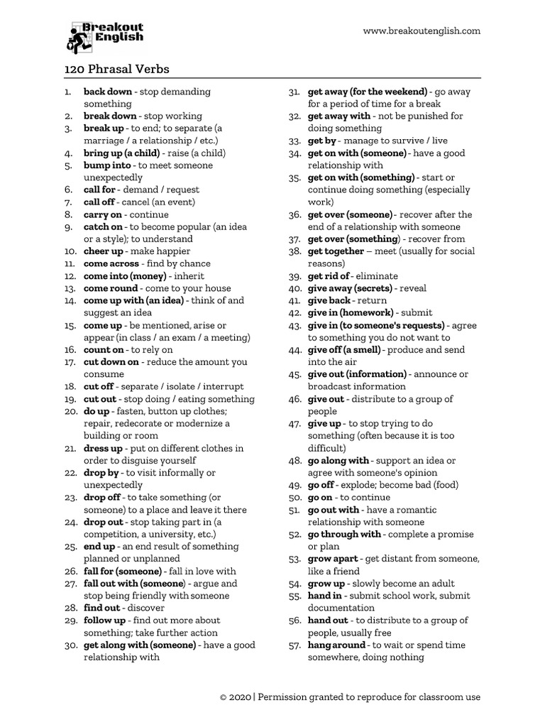 120 Phrasal Verbs | PDF