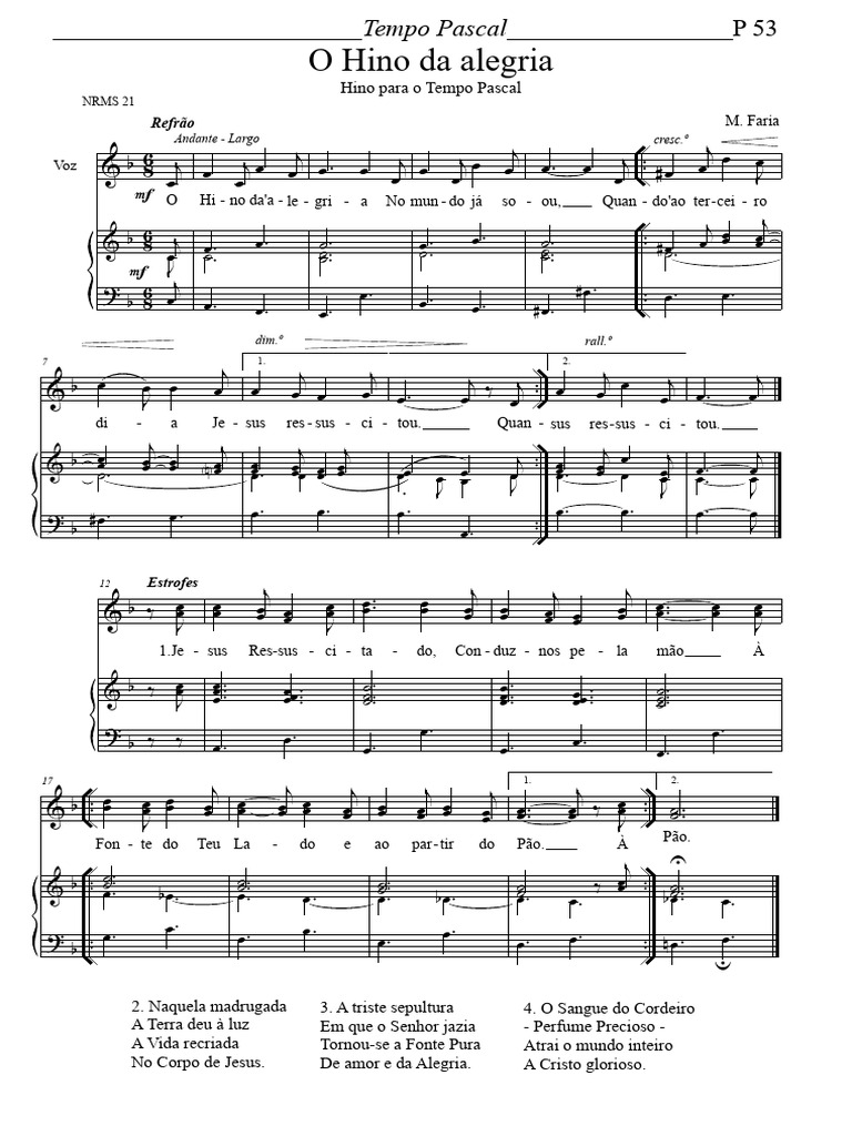 O Hino Da Alegria M Faria | PDF