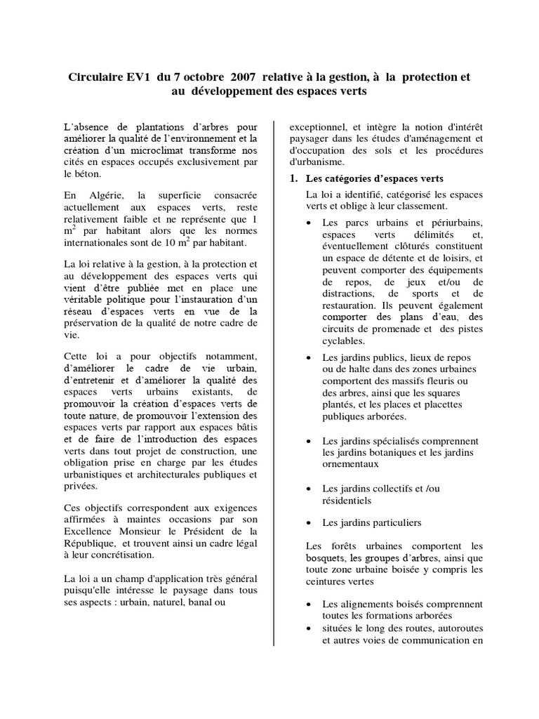 Gestion et protection des espaces verts | PDF | Arbres | Paysage