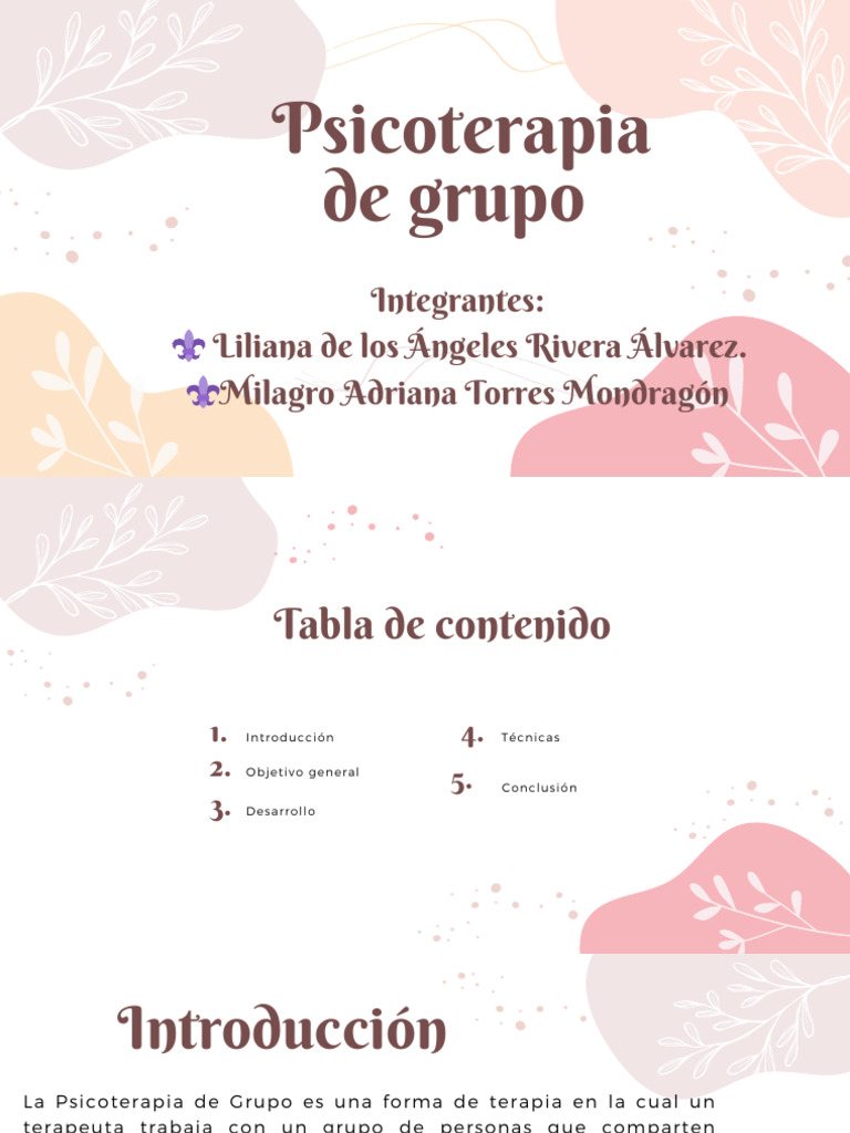 Técnicas Efectivas en Psicoterapia de Grupo | PDF | Las emociones ...