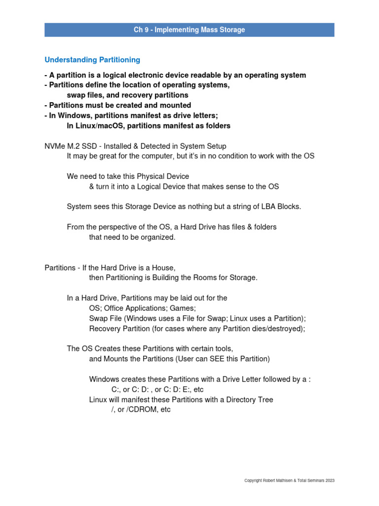 Ch+9+ +Implementing+Mass+Storage | PDF | File System | Booting