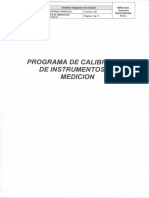 Programa de Calibración de Equipos.