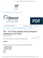 TN - 1127 How Resolve InTouch Alarm's Displaying - Low Ram - InSource Solutions