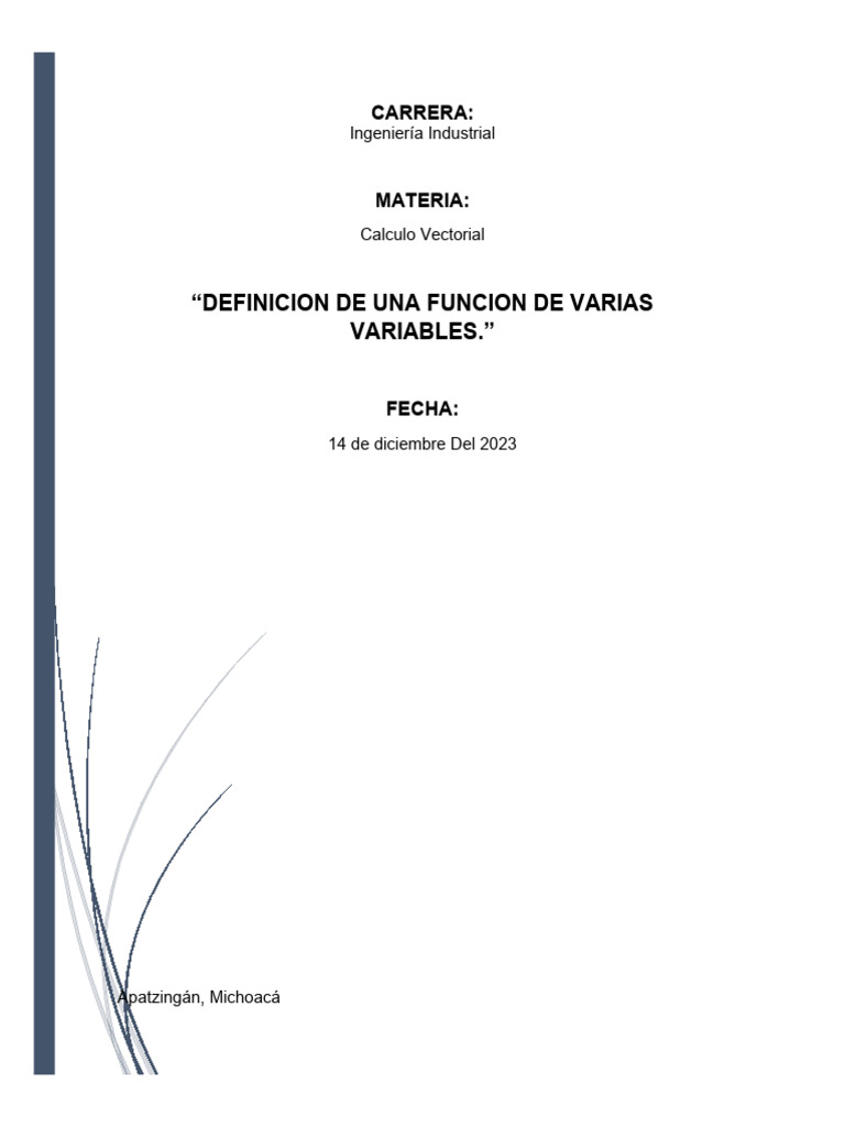 Definicion de una funcion de varias variables pdf funci n