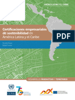 Certificaciones Empresariales de Sostenibilidad En: América Latina y El Caribe