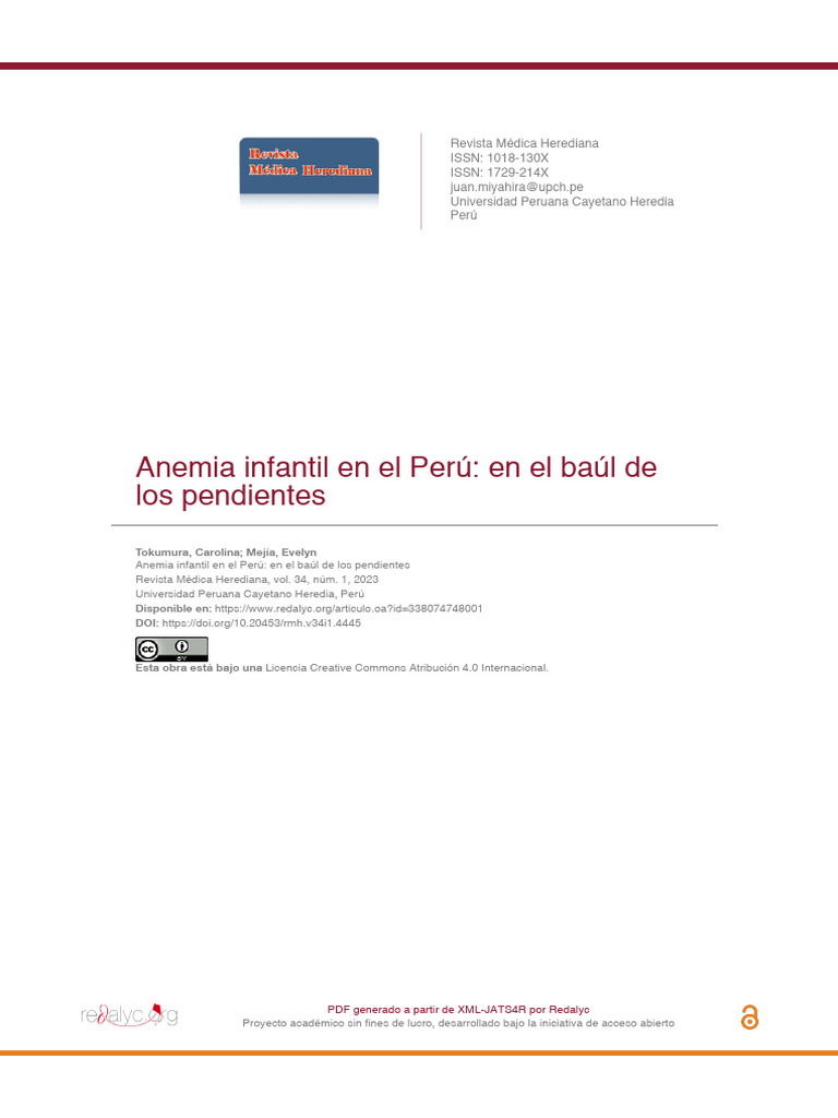 Anemia Infantil en Perú: Un Problema Urgente | PDF | Perú | Nutrición