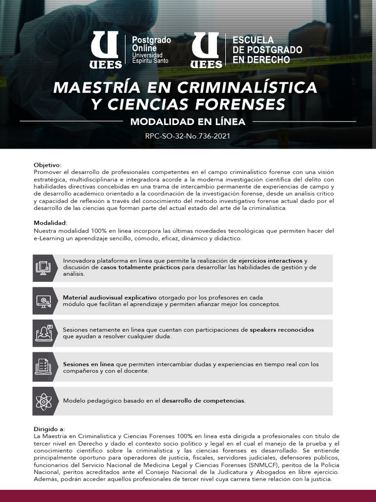 Maestria En Criminalistica Y Ciencias Forenses Online Pdf Ciencia