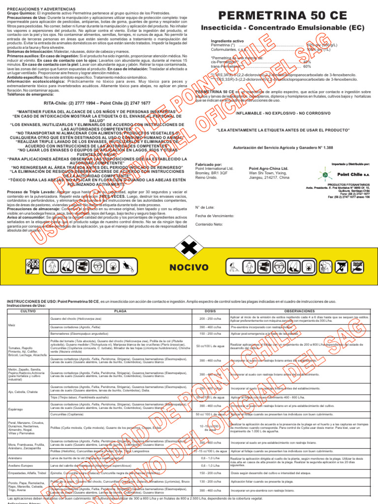 Etiq Permetrina 50 Ce 2021 Web Acarencias Final | Descargar gratis PDF ...
