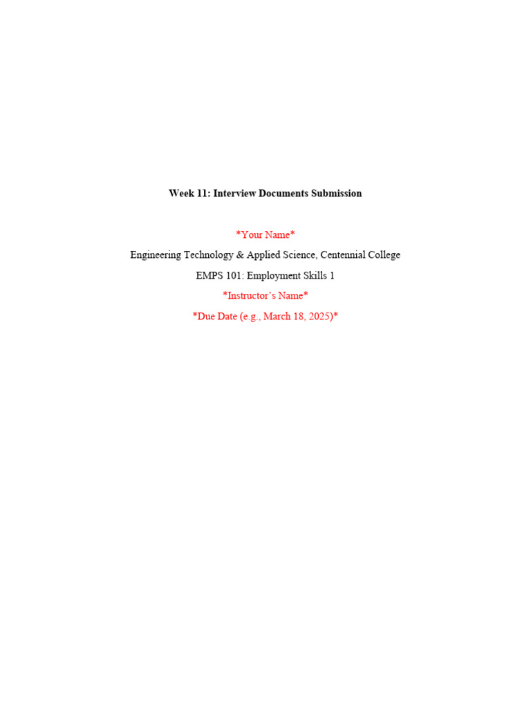 Week 11 Interview Document Submission | PDF