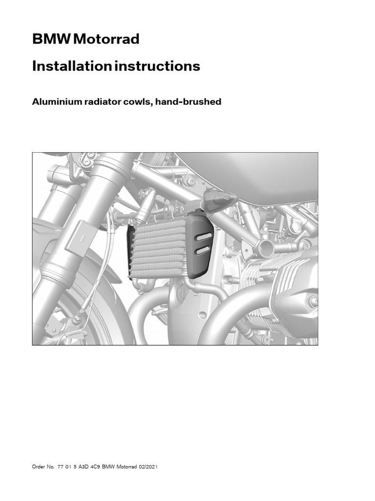 BMW Installation Instructions - Aluminium Radiator Cowls, Hand-Brushed ...