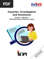 Inquiries Investigation and Immersion Module