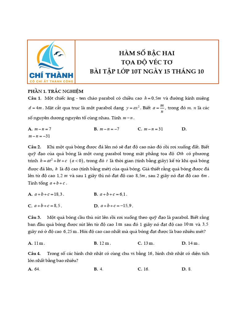 Bai Tap Lop 10T Ngay 15 Thang 10 | PDF