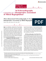 Three-Dimensional Echocardiography Is Essential For Intraoperative Assessment of Mitral Regurgitation