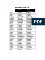 Regular Verb List