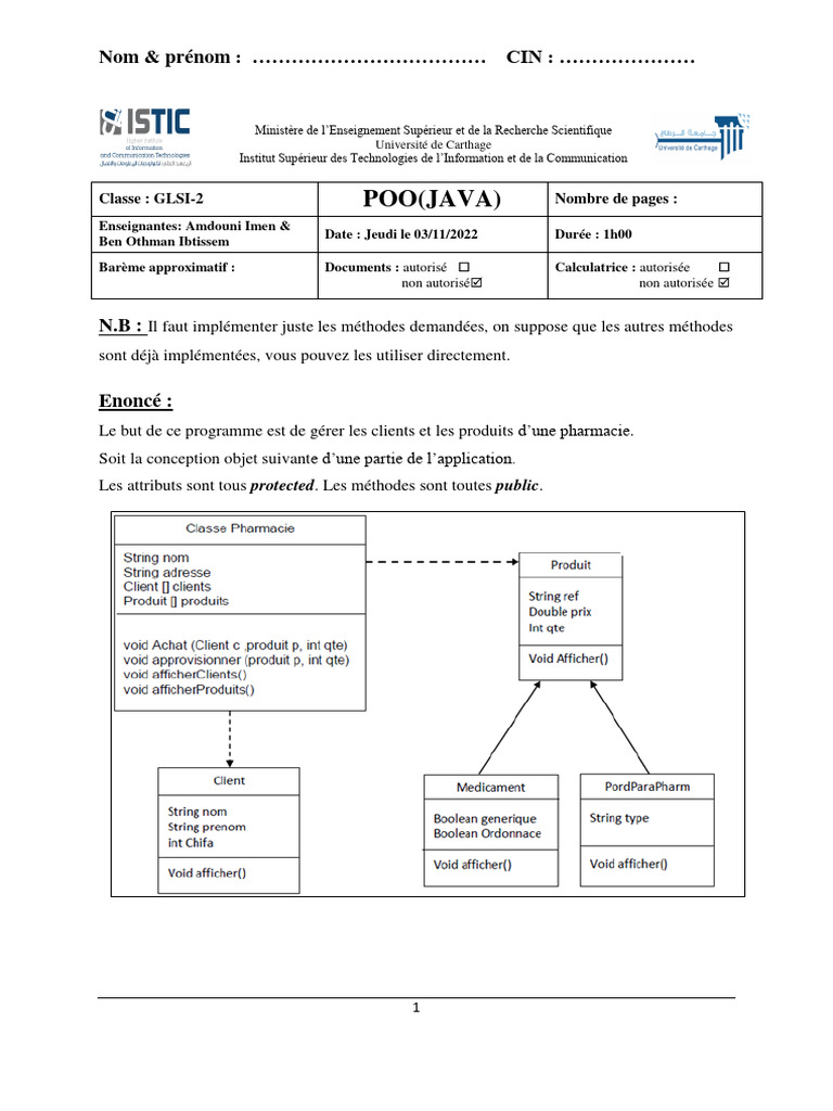 Gestion de pharmacie en POO Java | PDF | Java (Langage de programmation ...