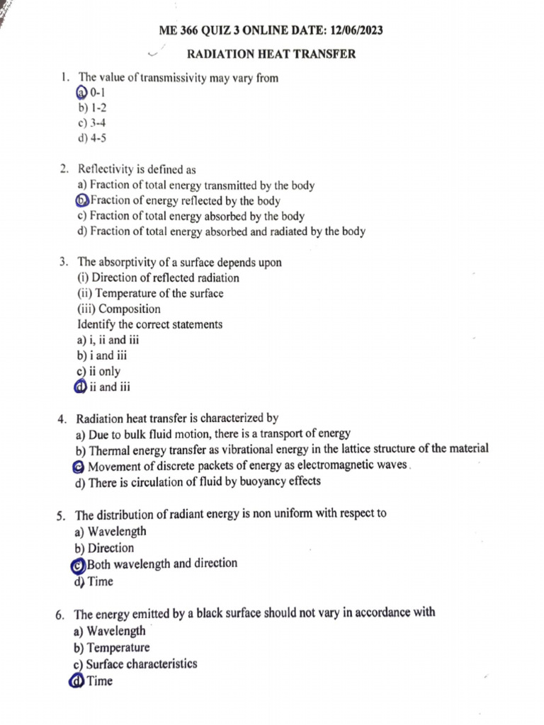 Me 366 Quiz 3 Solutions | PDF