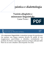 Lezione 17 - Varietà Alloglotte e Minoranze Linguistiche