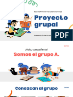 Colorido Ilustración Proyecto de Grupo en Blanco Presentación de Educación