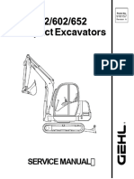 Gehl 502, 602, 652 Compact Excavators Service Manual
