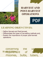 Harvest and Postharvest Operation