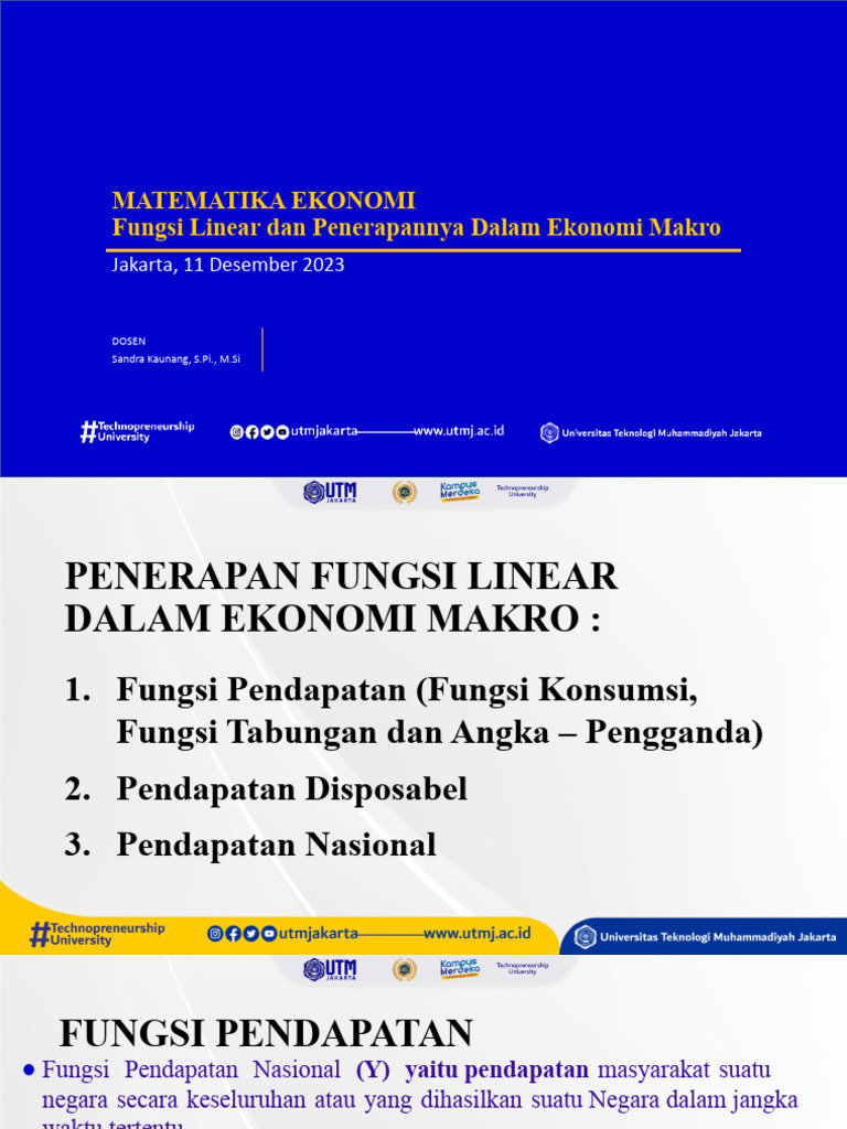 Fungsi Linier Dalam Ekonomi Makro Fixed | PDF